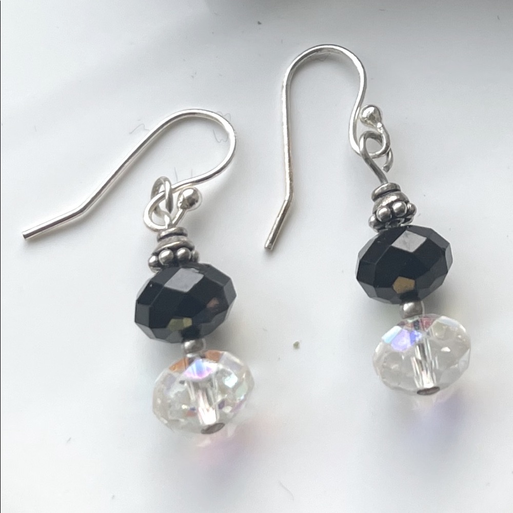 Swarovski Crystal & sterling silver drop earrings